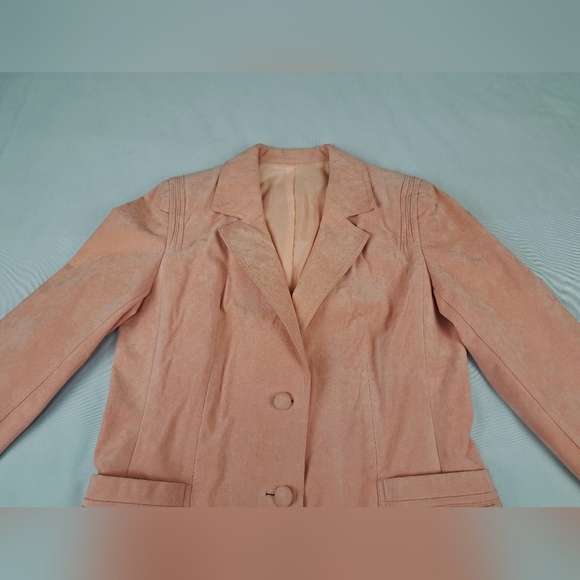 Custom Made Ricky Bo Hilton Hotel 1/F Hong Kong Women's Pink Suede Blazer VTG - Picture 12 of 16